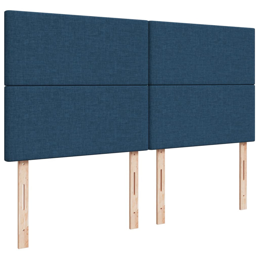 Boxspring met matras stof blauw 200x200 cm