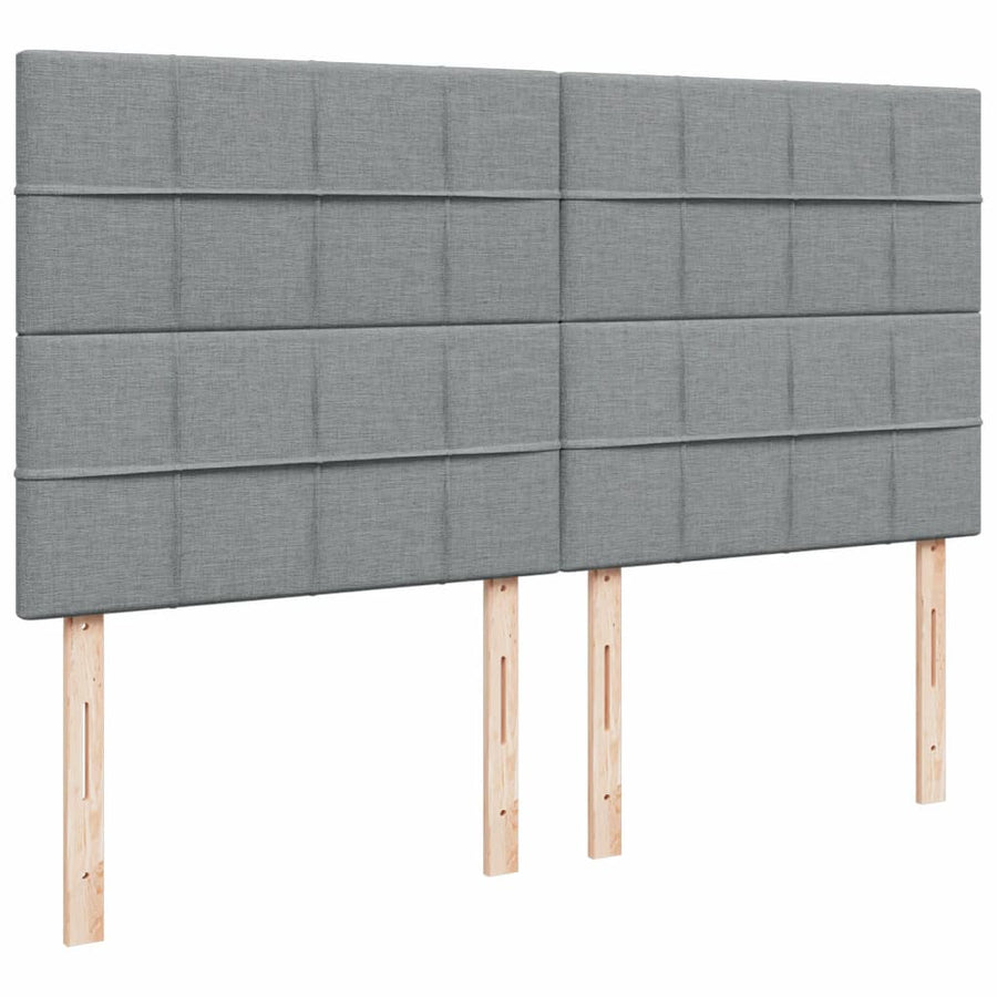 Boxspring met matras stof lichtgrijs 200x200 cm