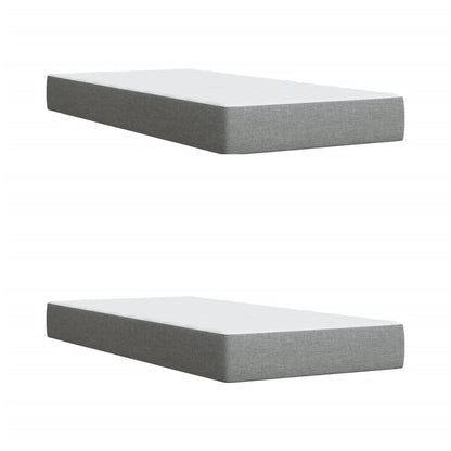 Boxspring met matras stof lichtgrijs 200x200 cm