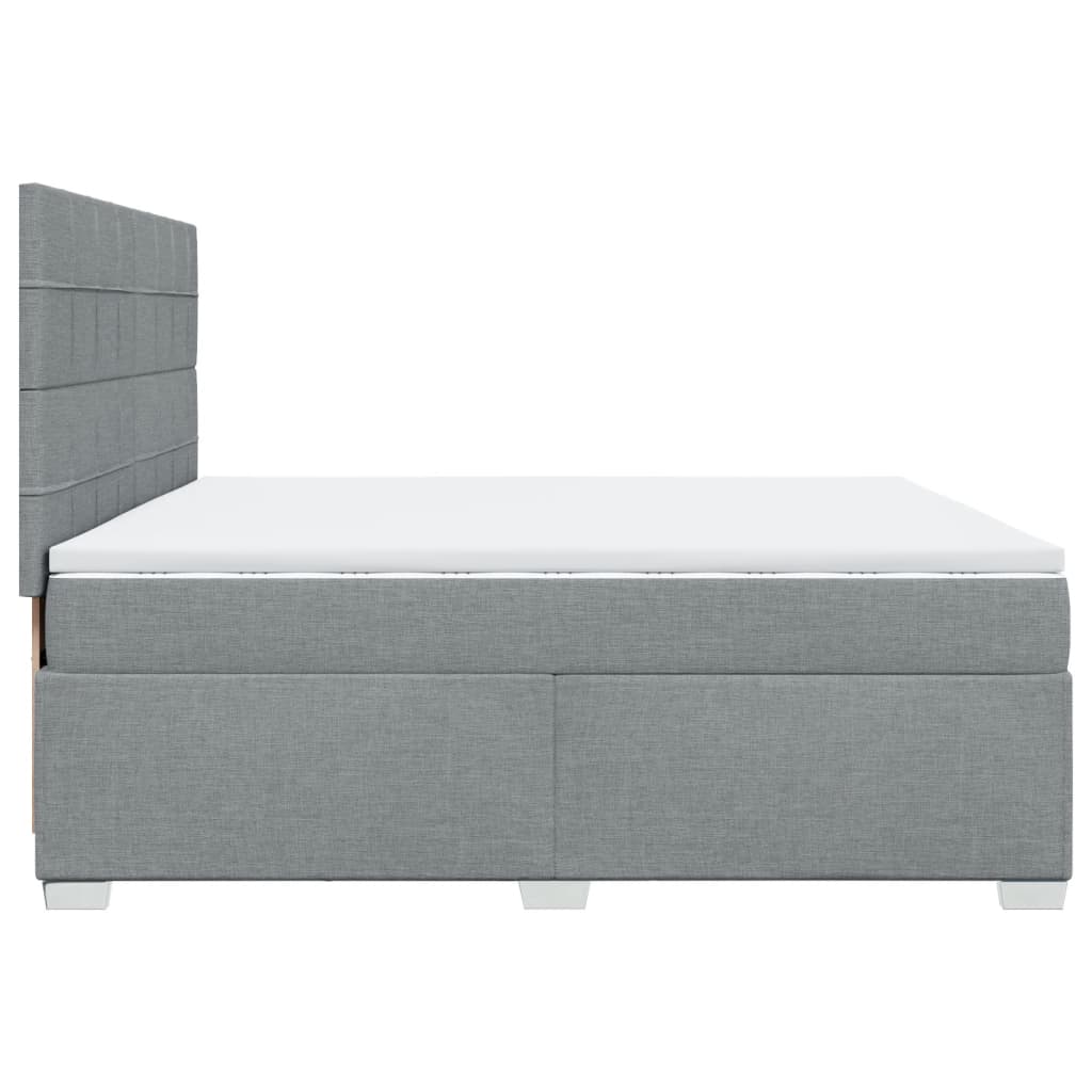 Boxspring met matras stof lichtgrijs 200x200 cm