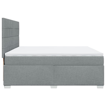 Boxspring met matras stof lichtgrijs 200x200 cm