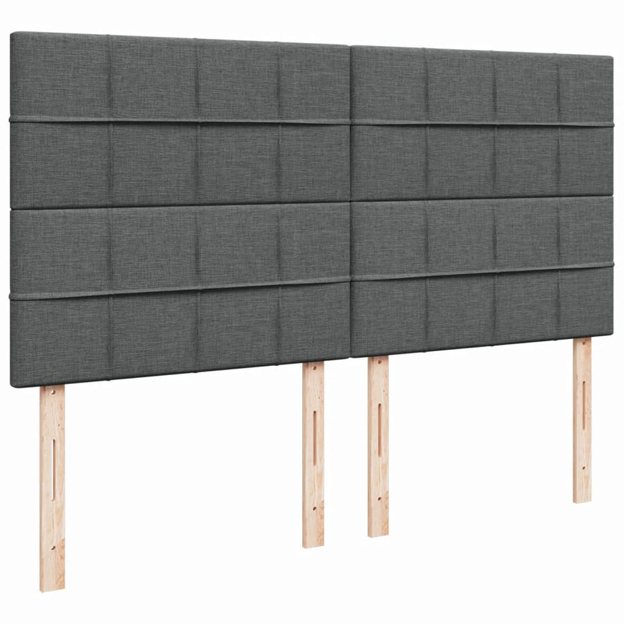 Boxspring met matras stof donkergrijs 200x200 cm