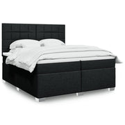 Boxspring 200x200 cm zwart met matras