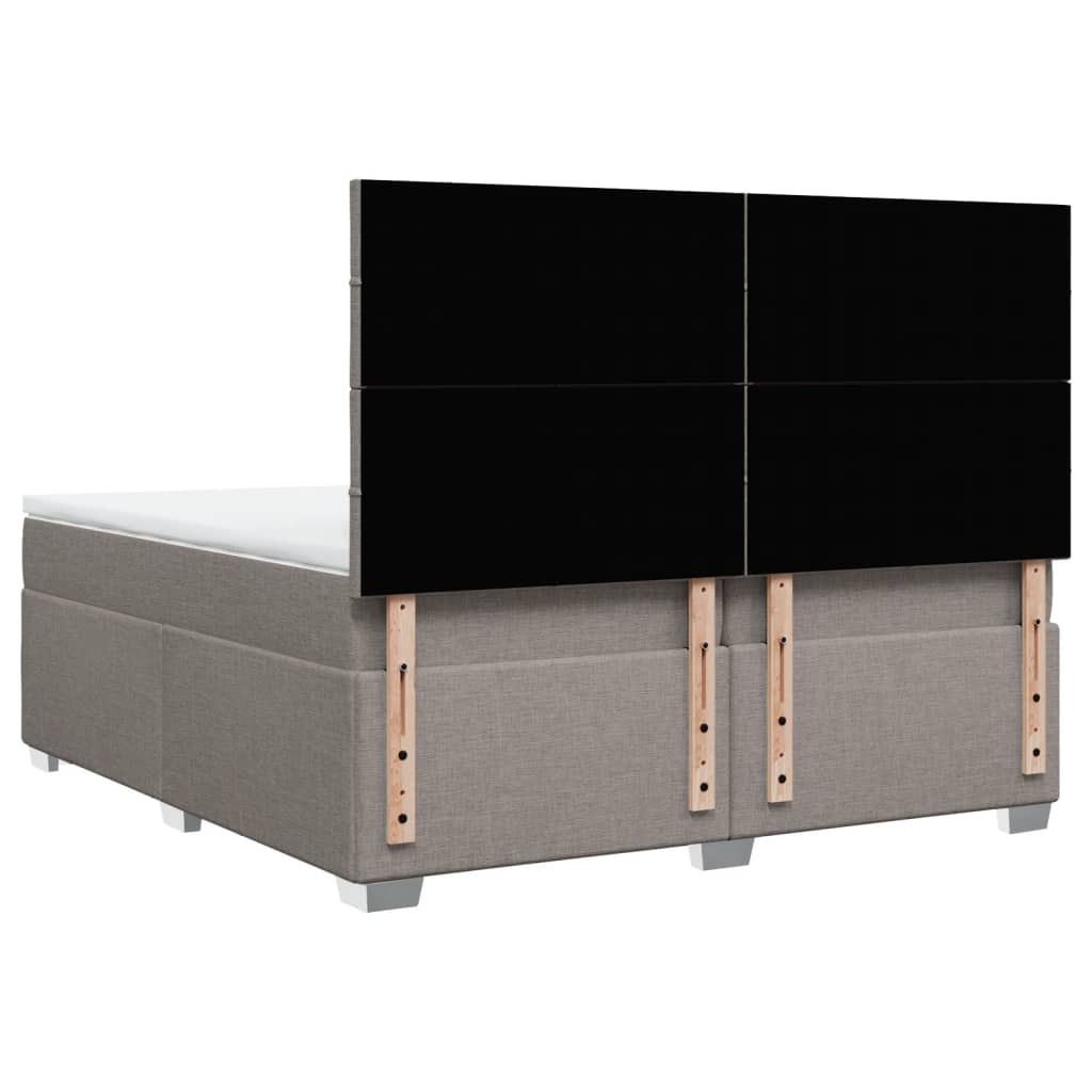 Boxspring met matras stof taupe 200x200 cm