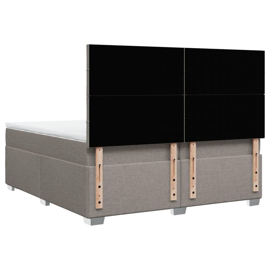Boxspring met matras stof taupe 200x200 cm