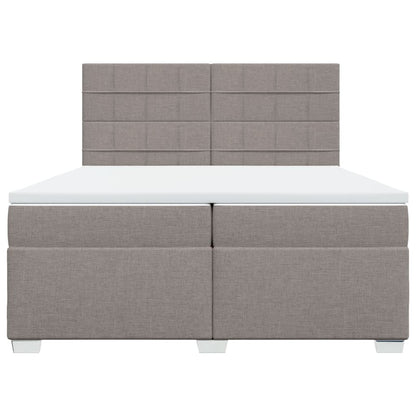 Boxspring met matras stof taupe 200x200 cm