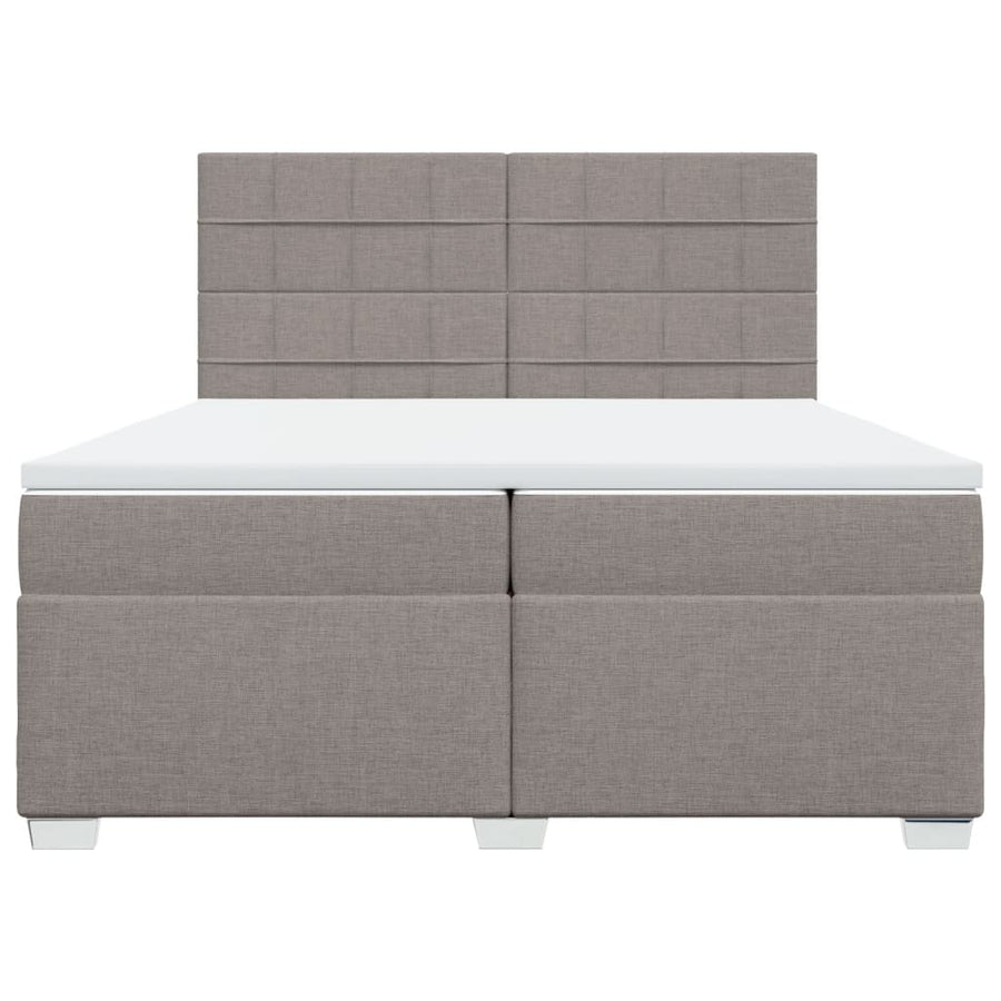 Boxspring met matras stof taupe 200x200 cm