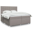 Box spring with mattress fabric taupe 200x200 cm