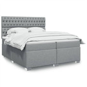 Boxspring met matras lichtgrijs 200x200 cm