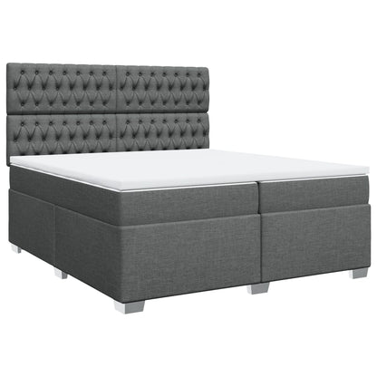 Boxspring met matras stof donkergrijs 200x200 cm