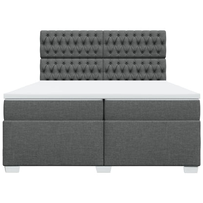 Boxspring met matras stof donkergrijs 200x200 cm