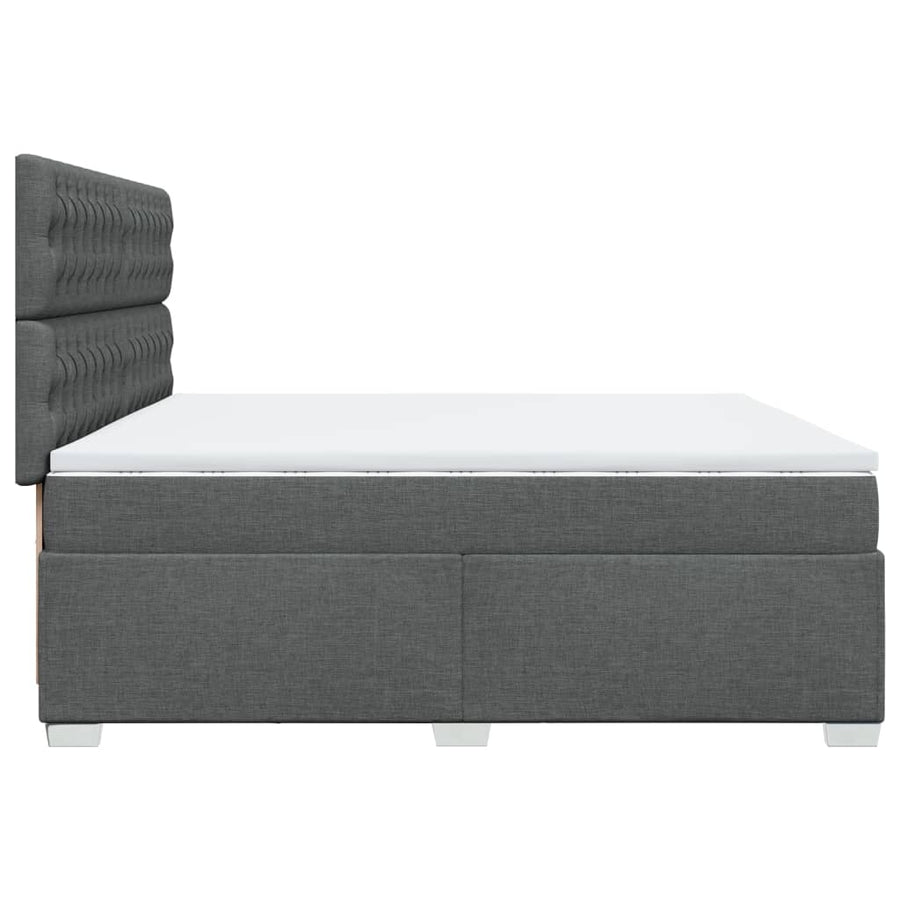 Boxspring met matras stof donkergrijs 200x200 cm