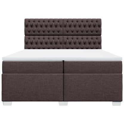 Boxspring met matras stof donkerbruin 200x200 cm