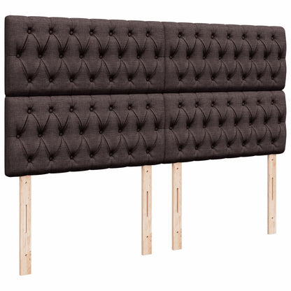 Boxspring met matras stof donkerbruin 200x200 cm