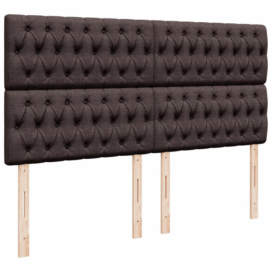 Boxspring met matras stof donkerbruin 200x200 cm