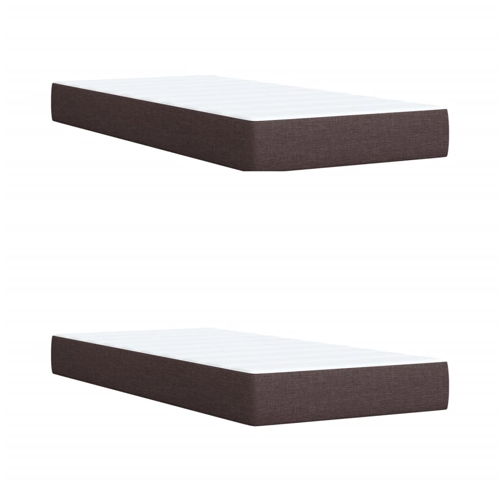 Boxspring met matras stof donkerbruin 200x200 cm