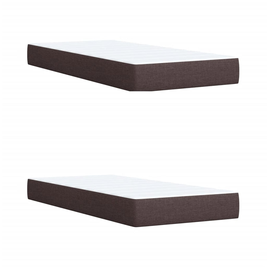 Boxspring met matras stof donkerbruin 200x200 cm