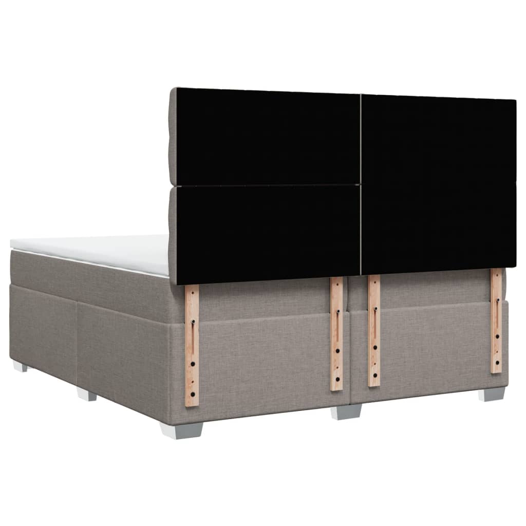 Boxspring met matras stof taupe 200x200 cm