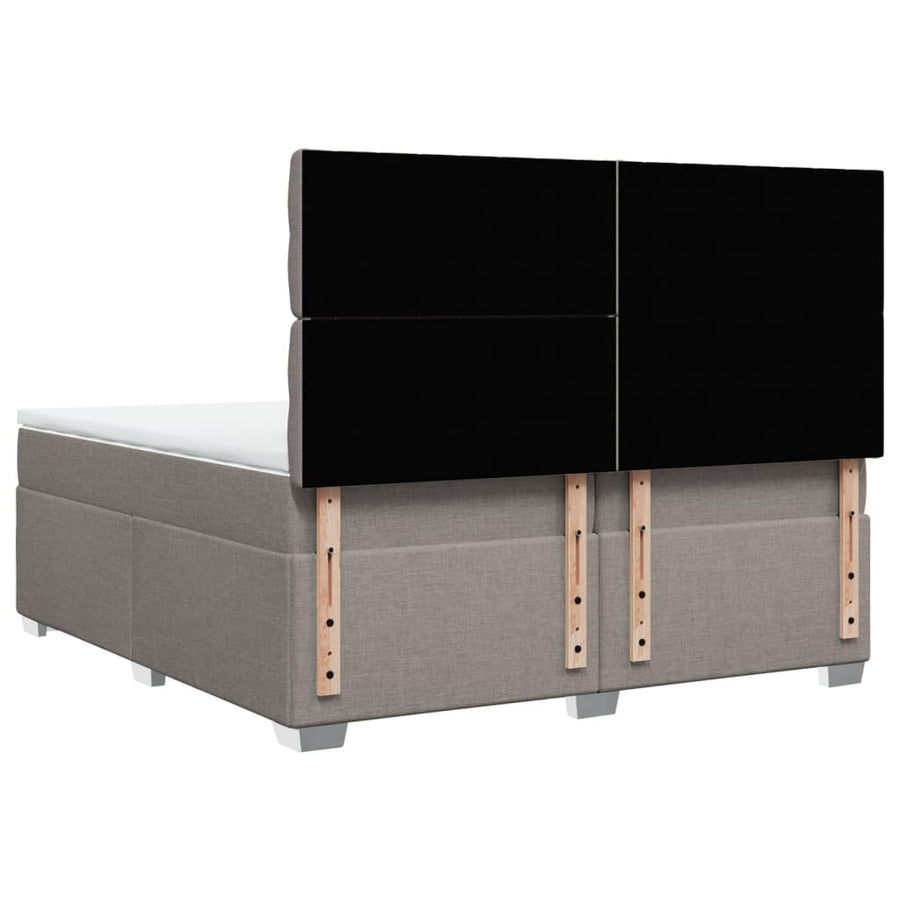 Boxspring met matras stof taupe 200x200 cm