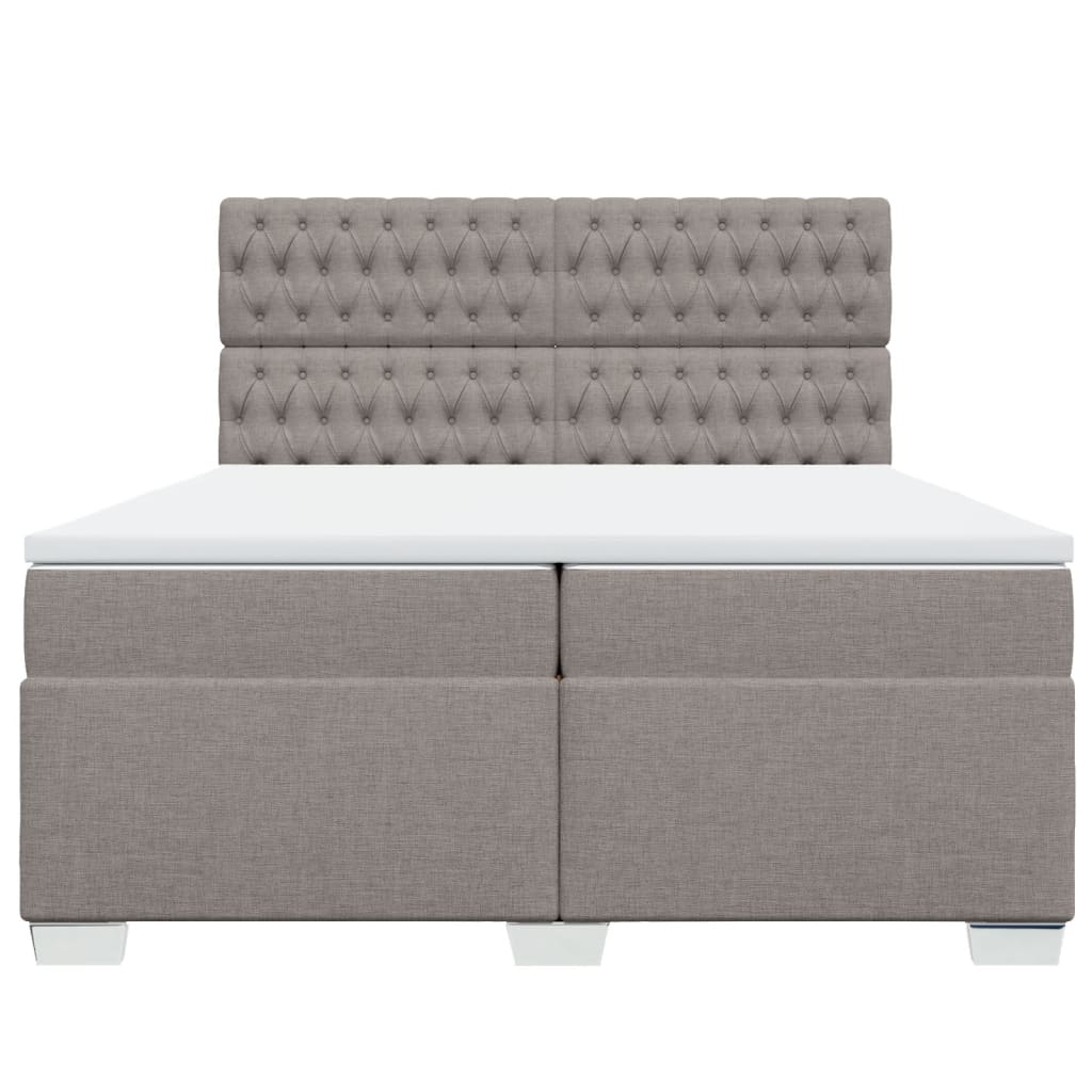 Boxspring met matras stof taupe 200x200 cm