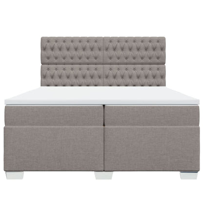 Boxspring met matras stof taupe 200x200 cm