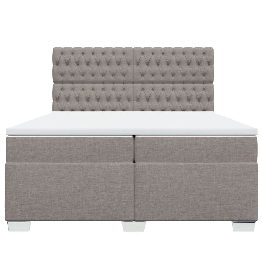 Boxspring met matras stof taupe 200x200 cm