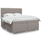 Box spring with mattress fabric taupe 200x200 cm