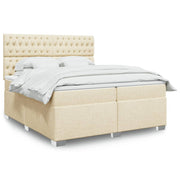 Boxspring met matras 200x200 cm crèmekleurig