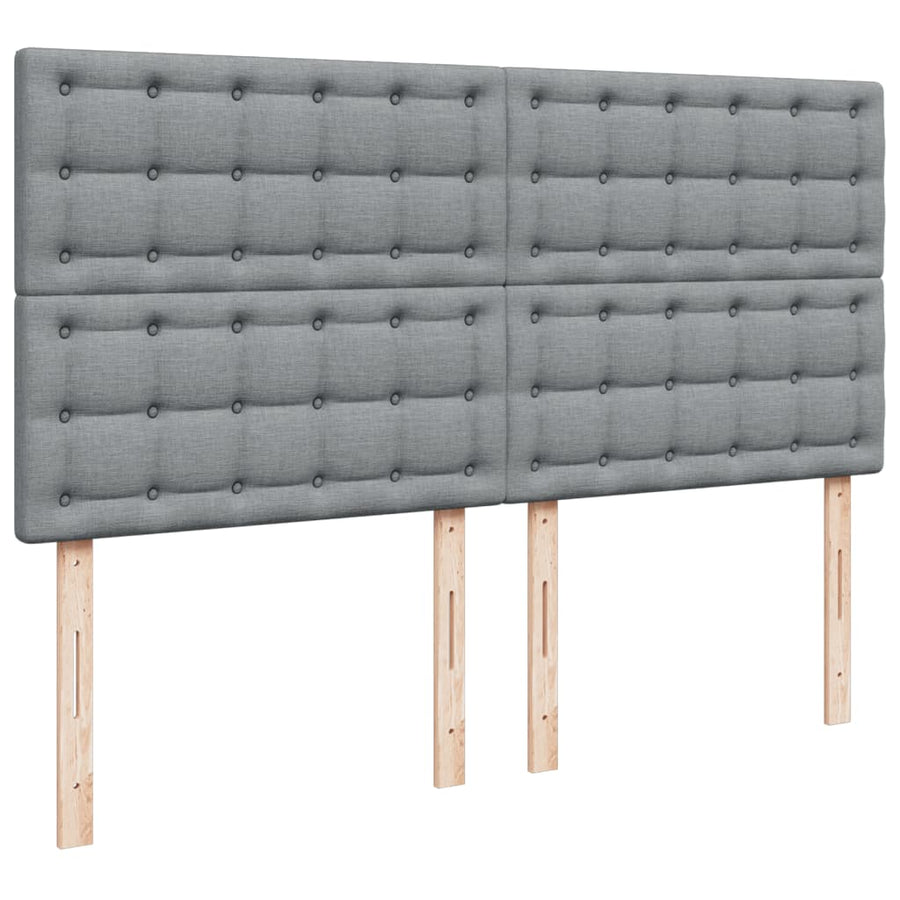 Boxspring met matras stof lichtgrijs 200x200 cm