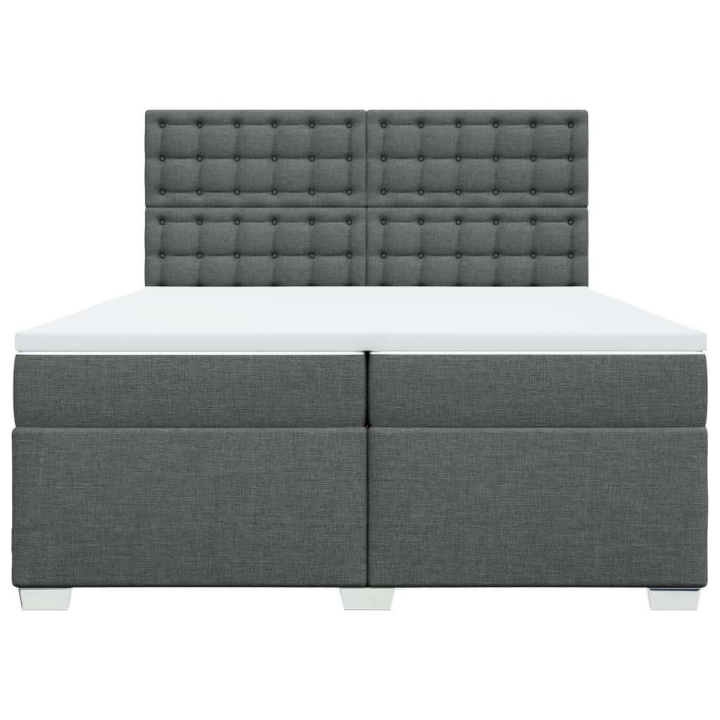 Boxspring met matras stof donkergrijs 200x200 cm
