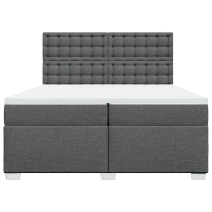 Boxspring met matras stof donkergrijs 200x200 cm