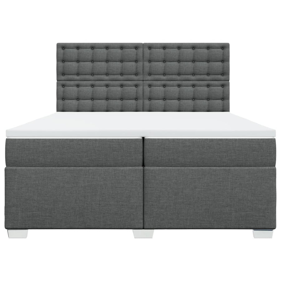Boxspring met matras stof donkergrijs 200x200 cm