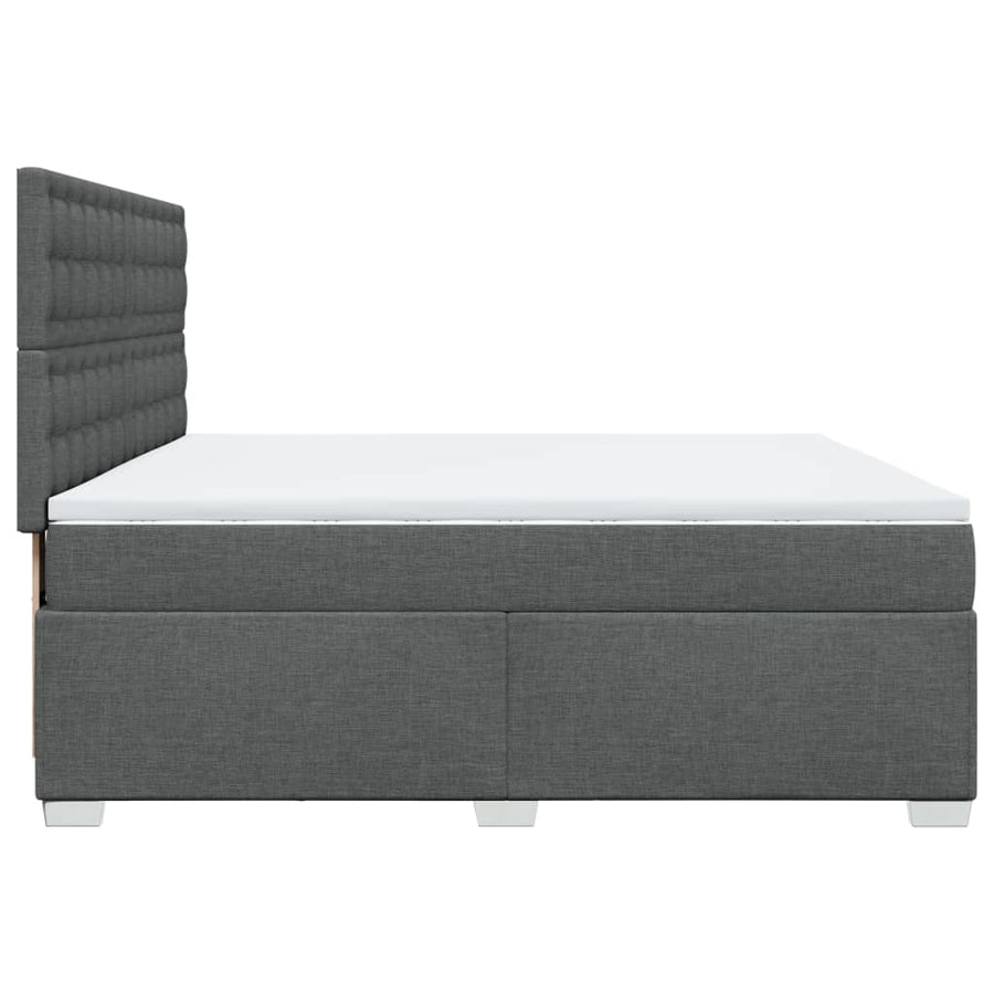 Boxspring met matras stof donkergrijs 200x200 cm