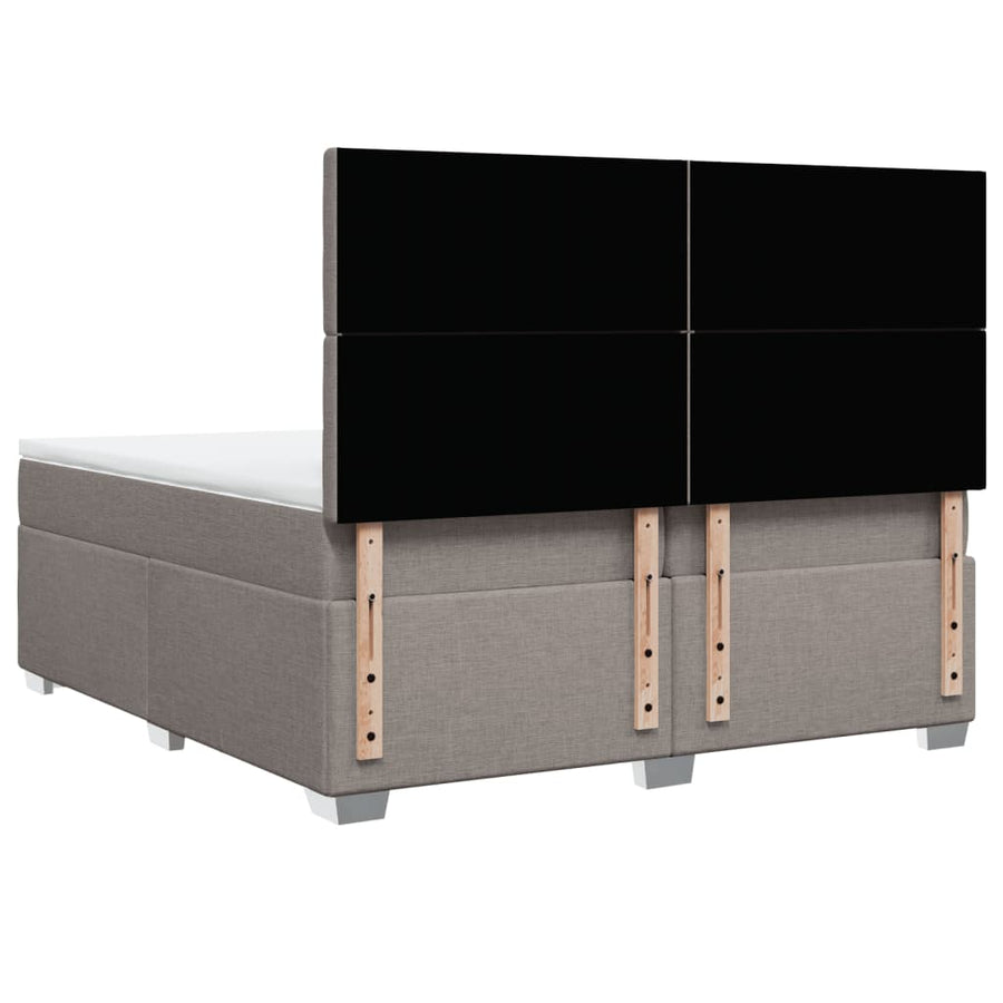 Boxspring met matras stof taupe 200x200 cm