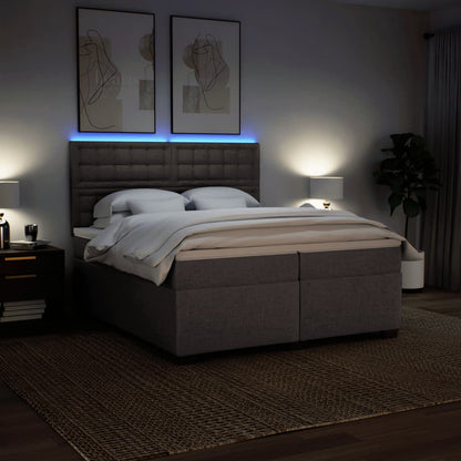 Boxspring met matras stof taupe 200x200 cm