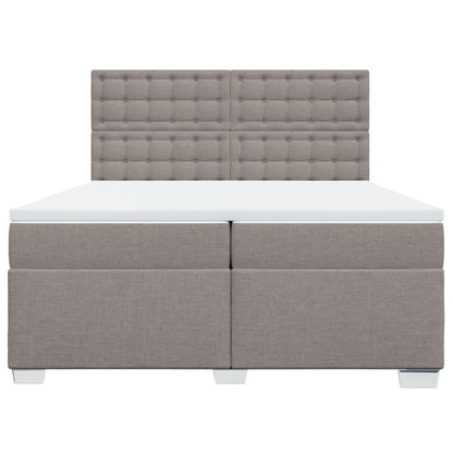 Boxspring met matras stof taupe 200x200 cm