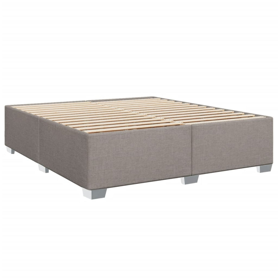 Boxspring met matras stof taupe 200x200 cm