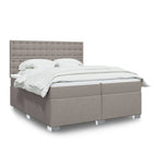 Box spring with mattress fabric taupe 200x200 cm