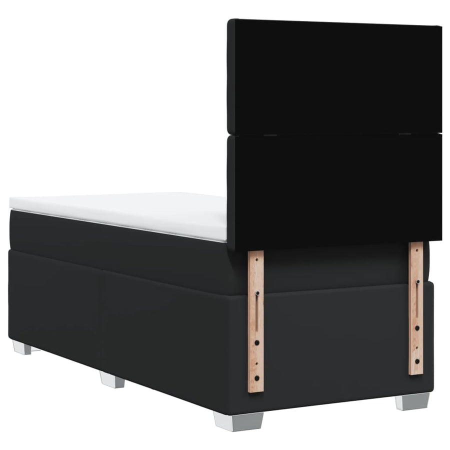 Boxspring met matras kunstleer zwart 80x200 cm