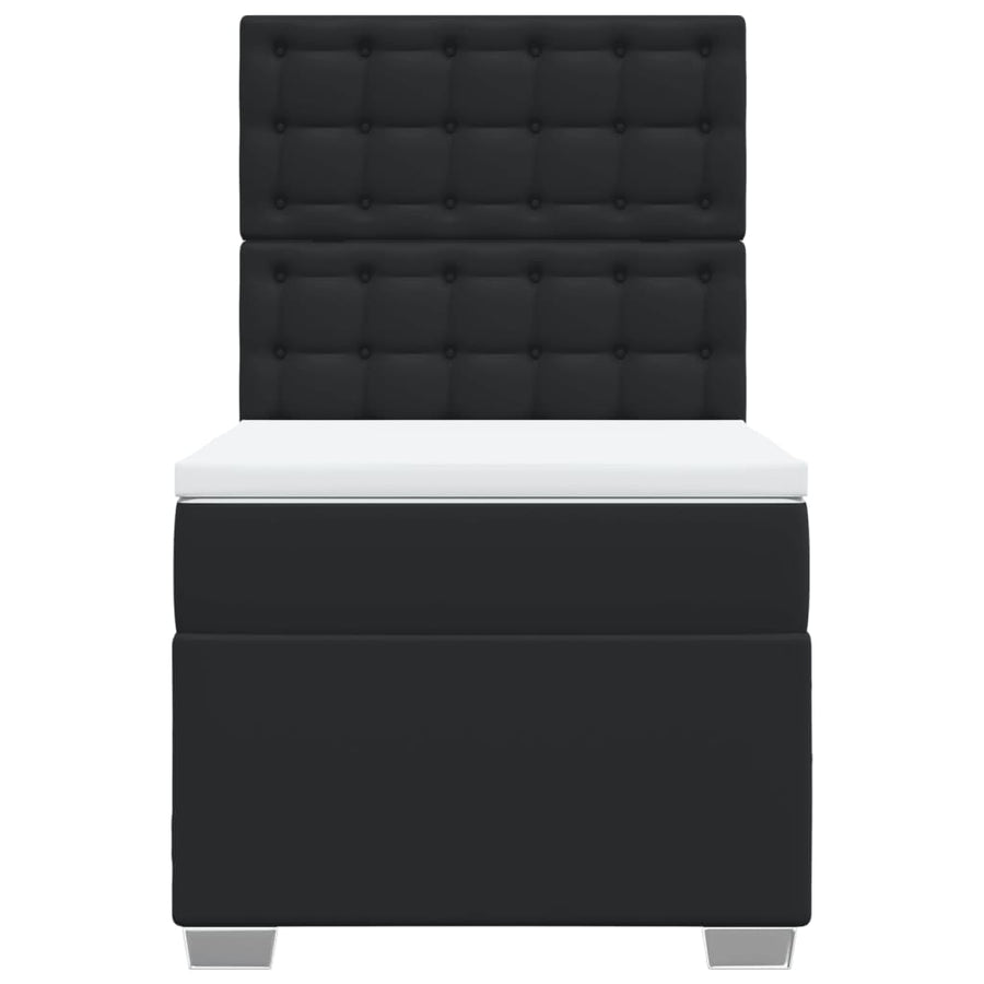 Boxspring met matras kunstleer zwart 80x200 cm