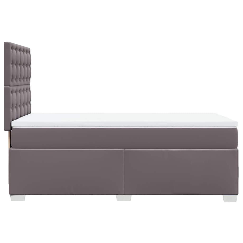 Boxspring met matras kunstleer grijs 80x200 cm