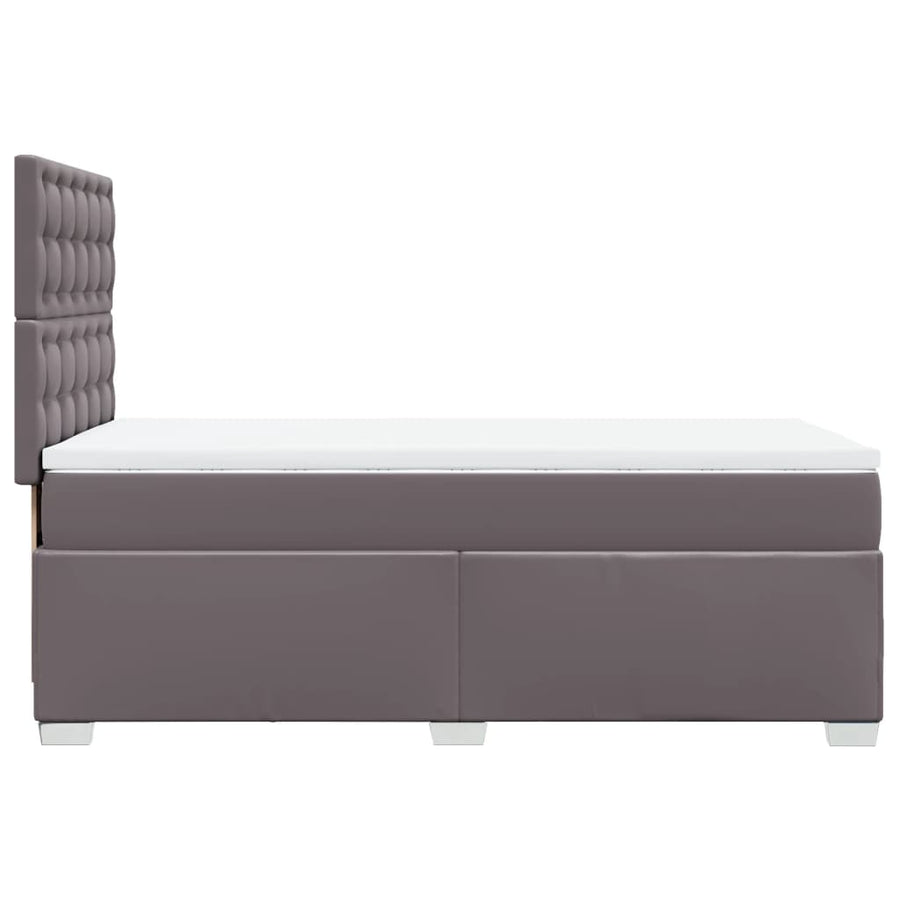 Boxspring met matras kunstleer grijs 80x200 cm