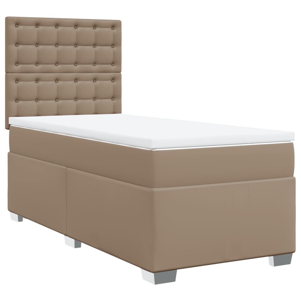 Boxspring met matras kunstleer cappuccinokleurig 80x200 cm