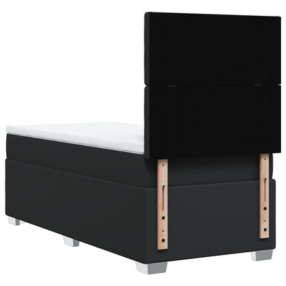 Boxspring met matras kunstleer zwart 90x190 cm