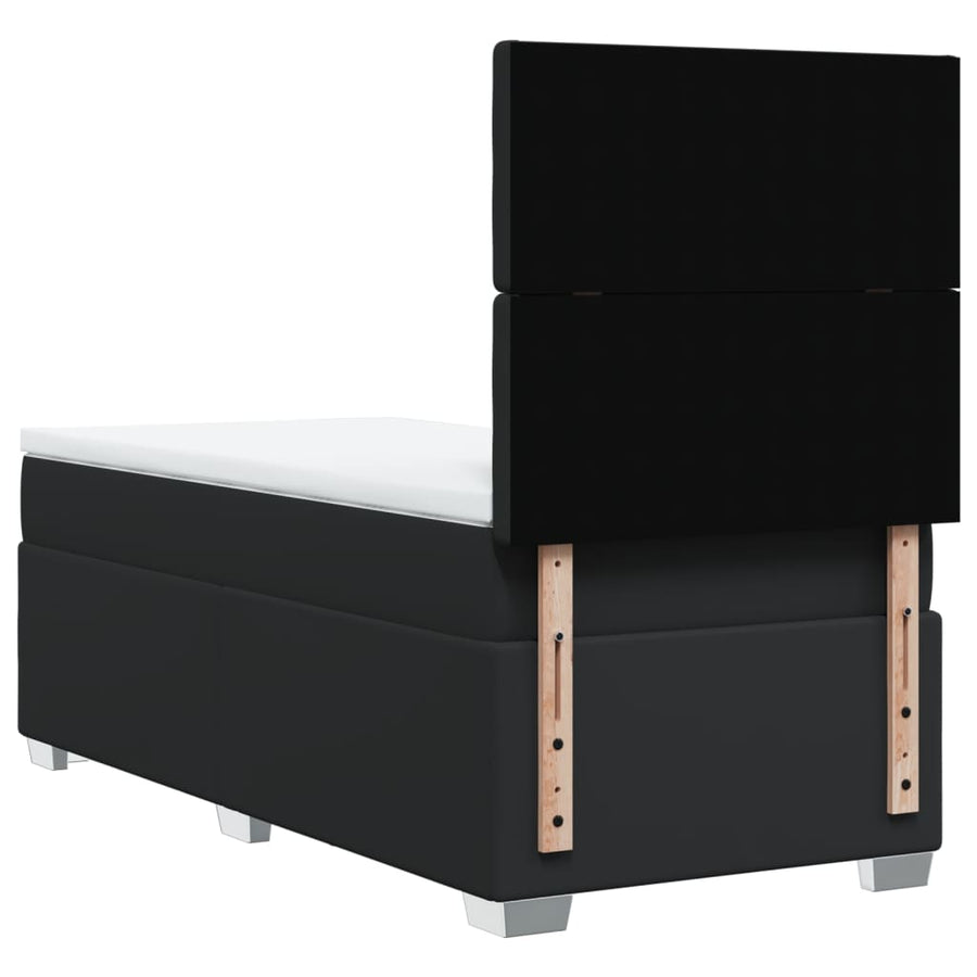 Boxspring met matras kunstleer zwart 90x190 cm
