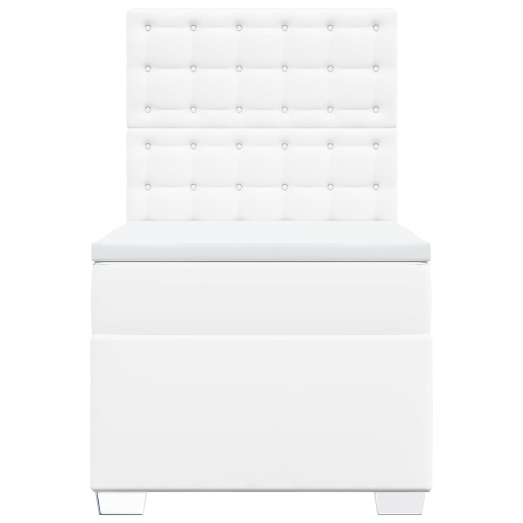 Boxspring met matras kunstleer wit 90x190 cm