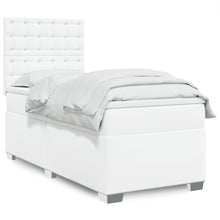 Boxspring met matras kunstleer wit 90x190 cm
