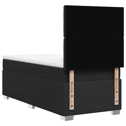 Boxspring met matras kunstleer zwart 90x200 cm