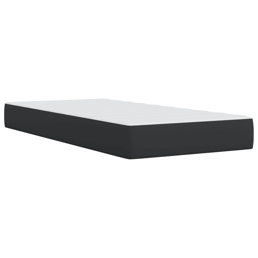 Boxspring met matras kunstleer zwart 90x200 cm