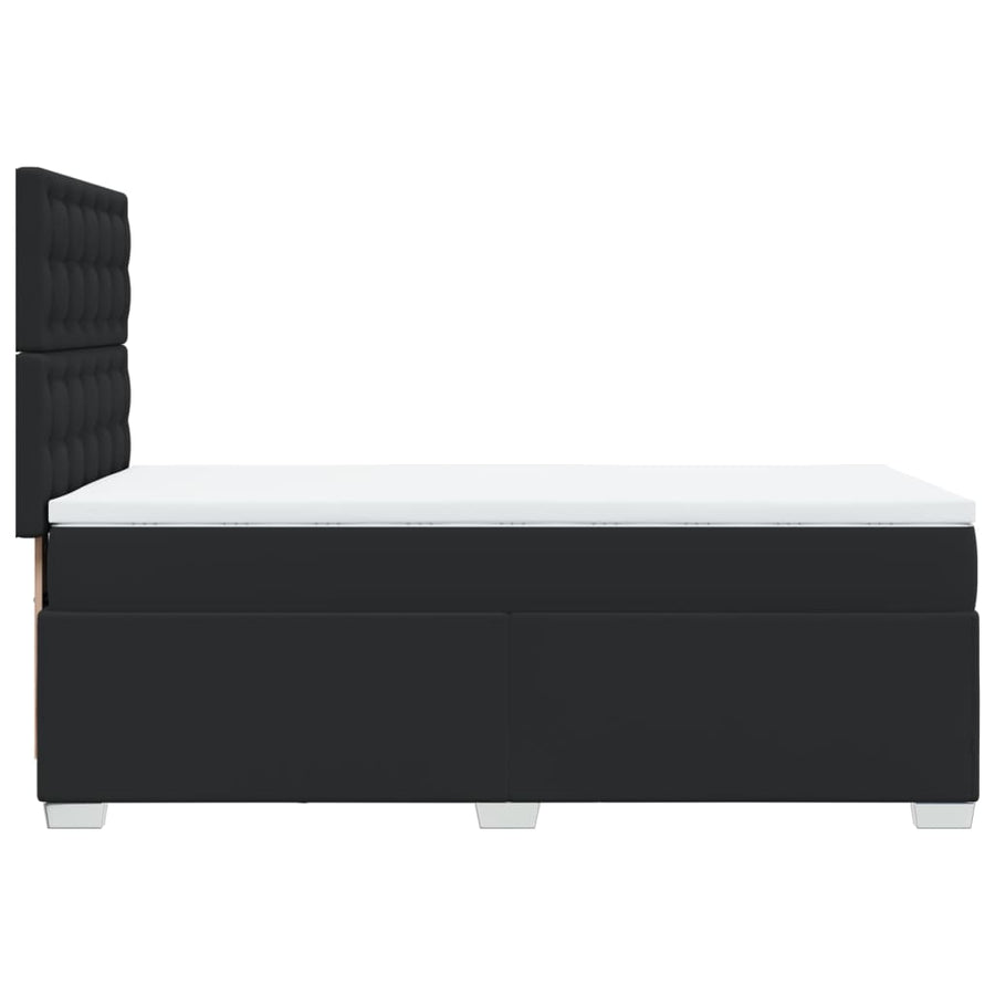 Boxspring met matras kunstleer zwart 90x200 cm